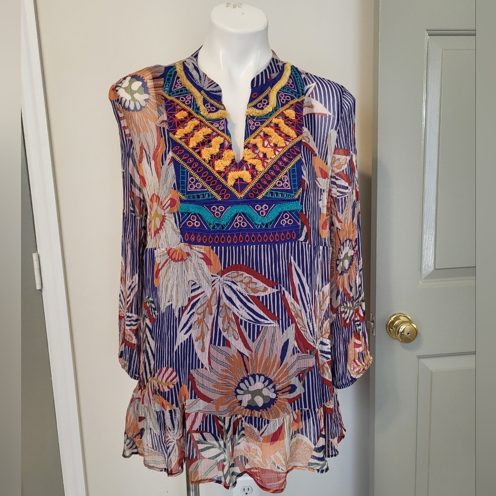 Soft Surroundings Multicolor Floral Tunic